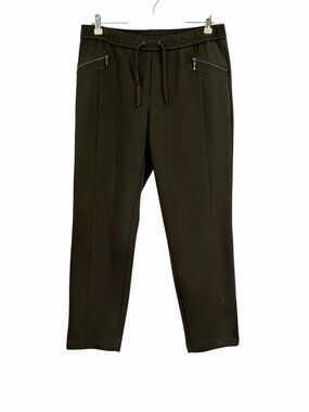 Rabe Drawstring Slim Leg Trousers. Olive Green